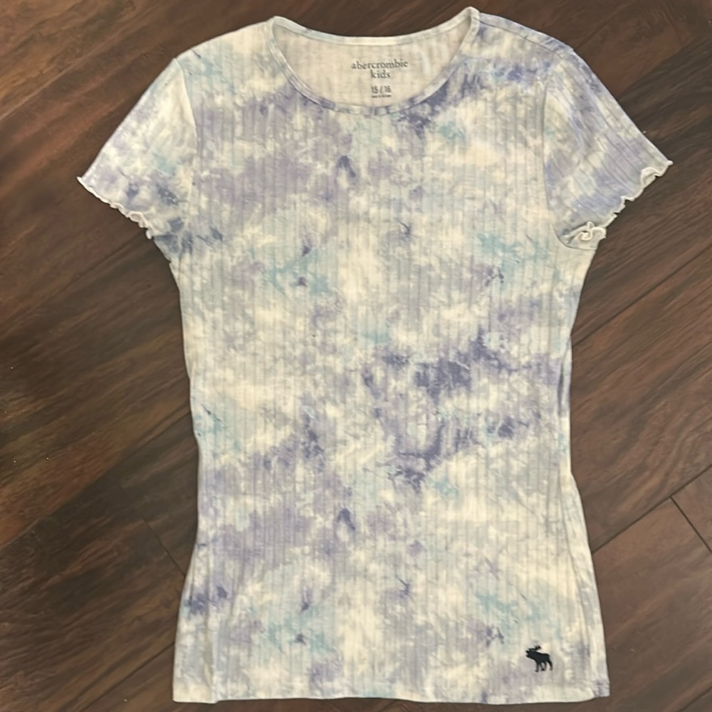 Abercrombie Kids Girl’s Tie-Dye Blue & White Shirt- Size 15/16